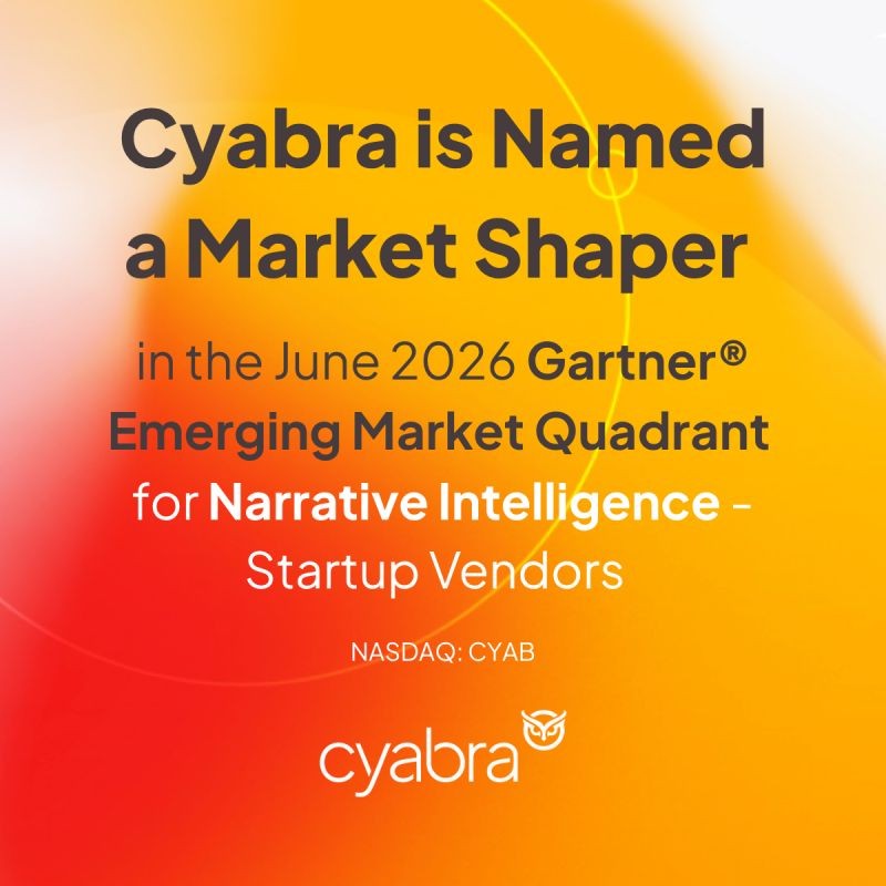 Cyabra is named a Market Shaper in the June 2026 Gartner Emerging Market Quadrant for Narrative Intelligence — Startup Vendors